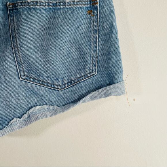 Madewell Light Wash High Rise Relaxed Denim Shorts Raw Hem 29 - Picture 7 of 11